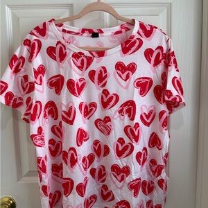 SHEIN Valentine Pink and Red Graphic Tee